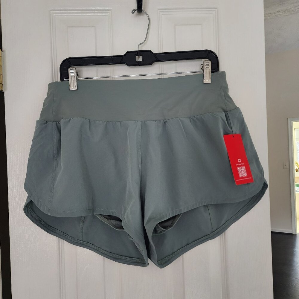 High Waisted Quick Dry Athletic Workout Shorts | XL | Jasmine Green - Picture 1 of 7